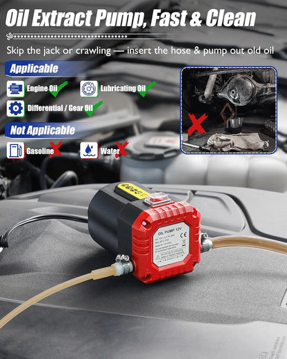 12V/24V Electric Oil Extractor Pump for Vehicle Fluid Changes – image 2