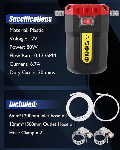 12V/24V Electric Oil Extractor Pump for Vehicle Fluid Changes – image 6