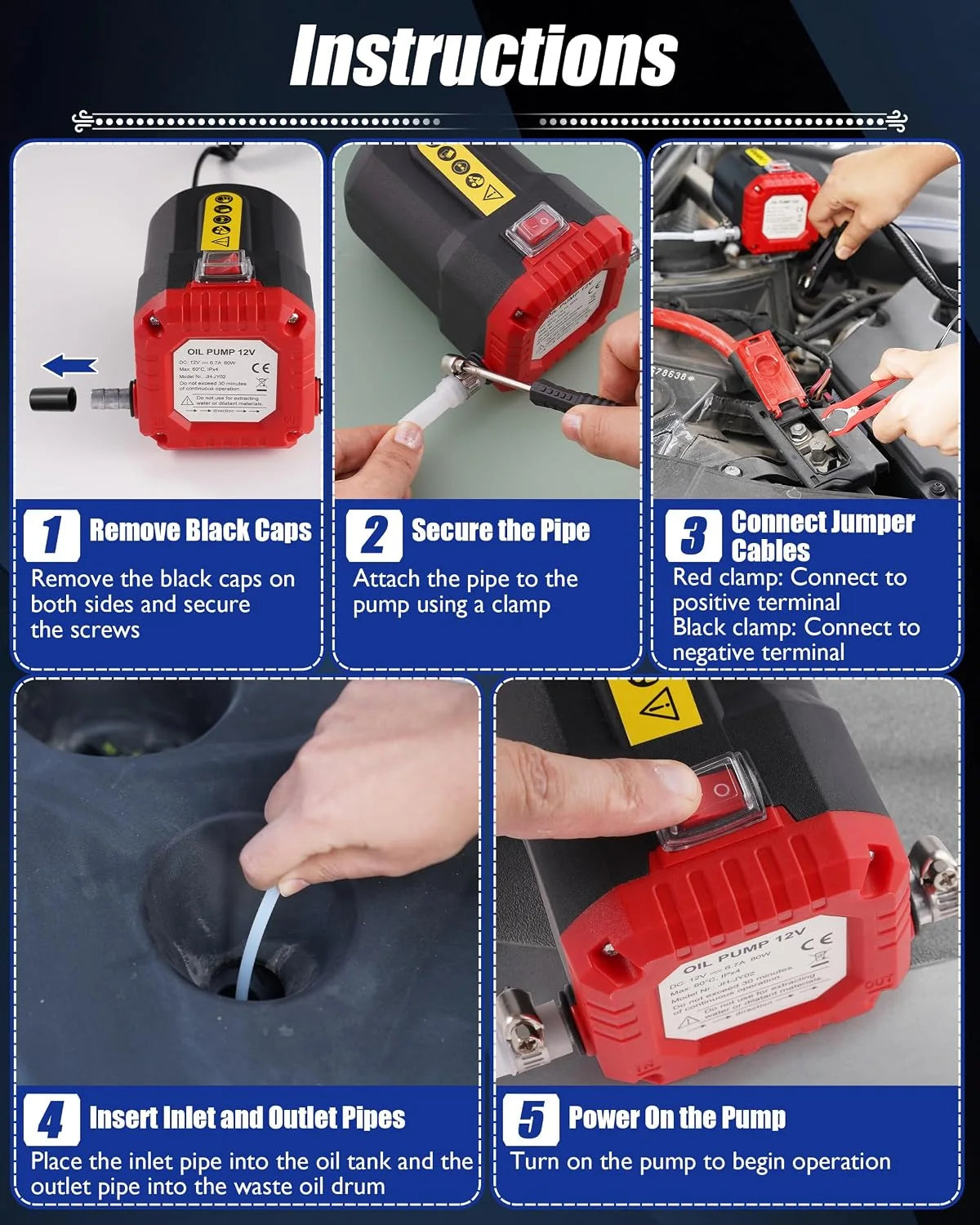12V/24V Electric Oil Extractor Pump for Vehicle Fluid Changes – image 8