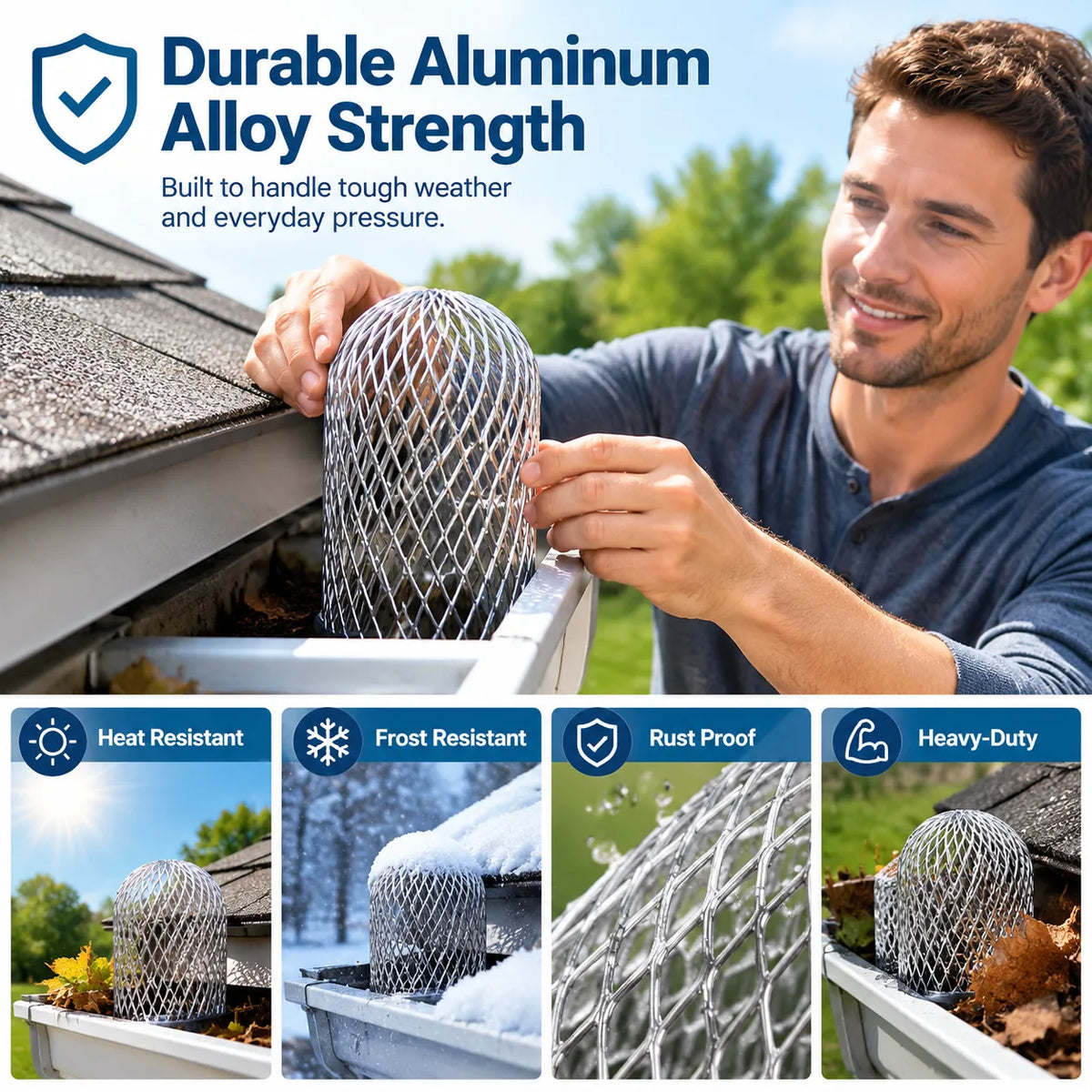 Expandable Gutter Downspout Leaf Strainer Set – image 3