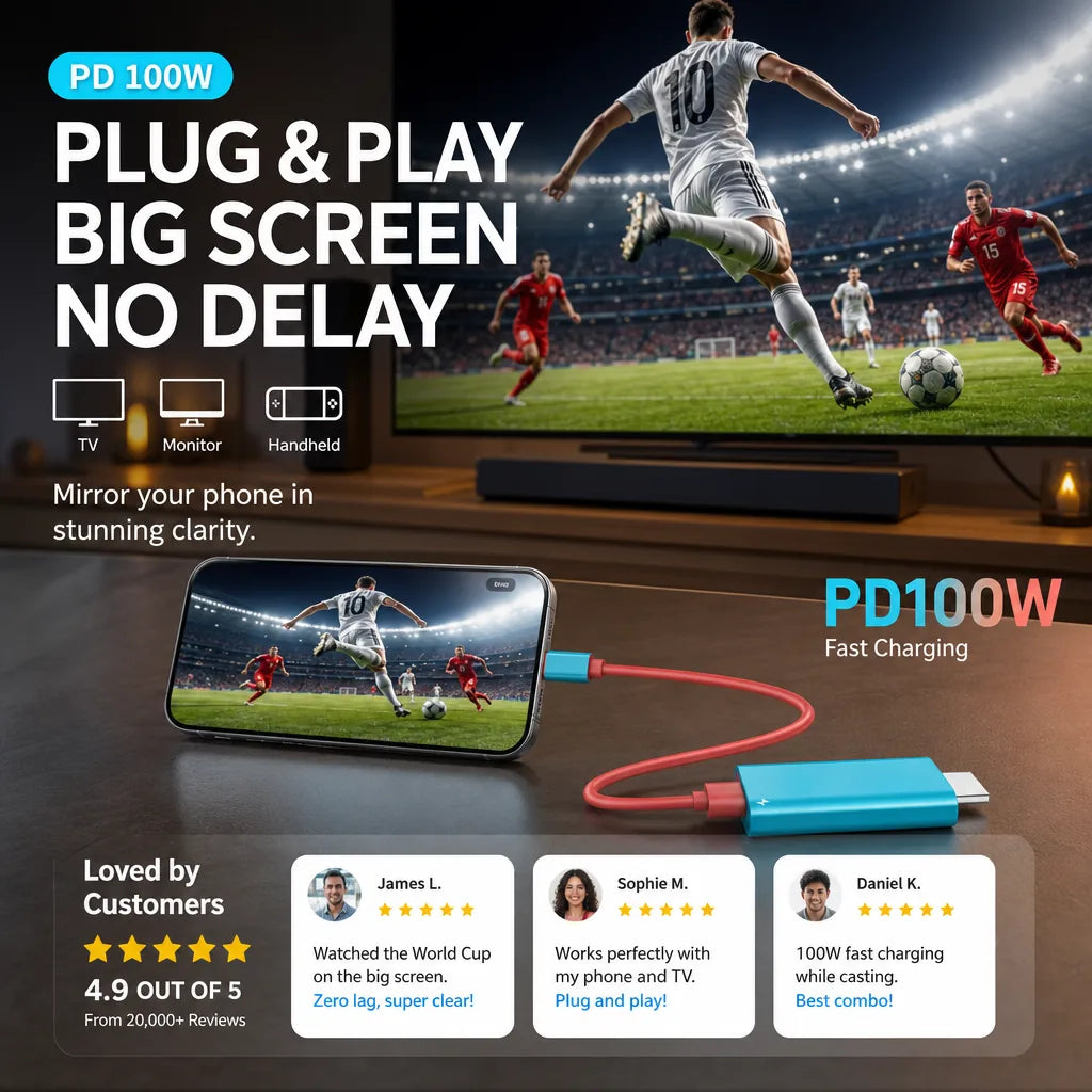 USB-C to HDMI Screen Mirroring Cable in Red or Blue – image 4