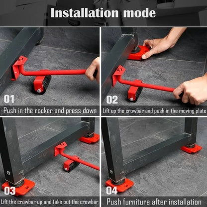 Five-Piece Furniture Mover Set with Eight-Wheel Dollies – image 3