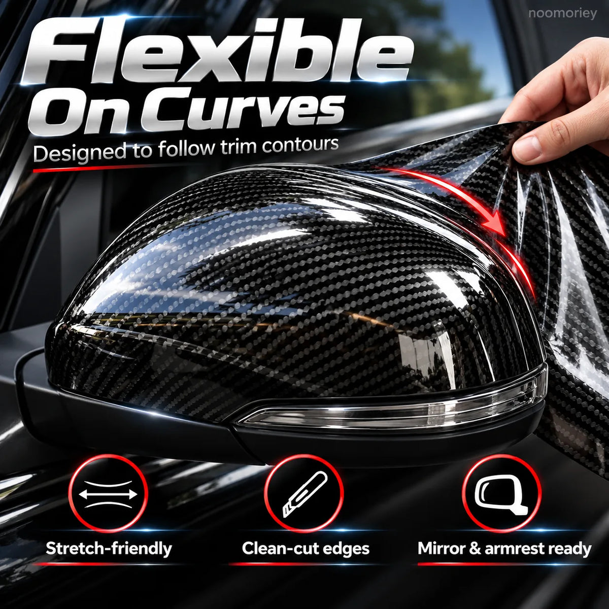 6D gloss carbon-style vinyl wrap image 3