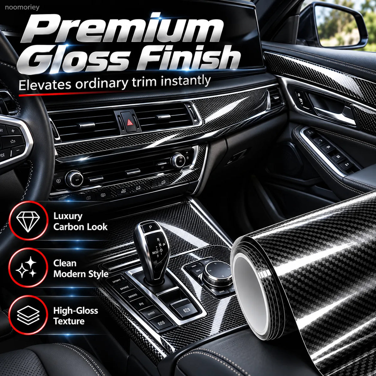 6D gloss carbon-style vinyl wrap image 6
