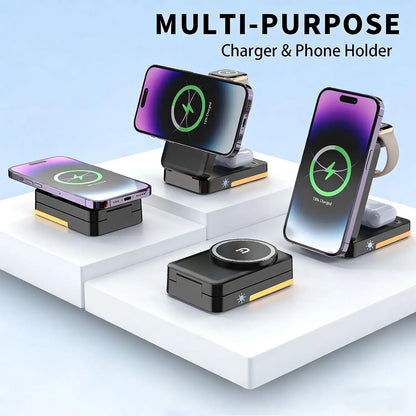 Foldable Three-in-One Magnetic Wireless Charging Stand — view 6