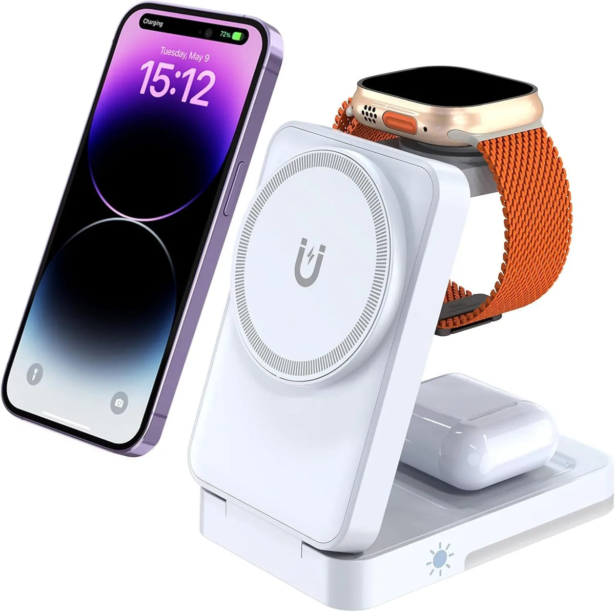 Foldable Three-in-One Magnetic Wireless Charging Stand — view 7