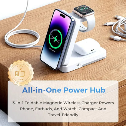 Foldable Three-in-One Magnetic Wireless Charging Stand — view 8