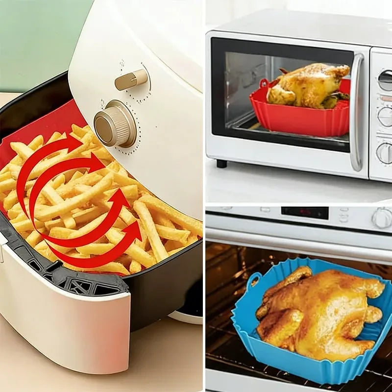 3-Piece Reusable Silicone Air Fryer Liner Set — view 1