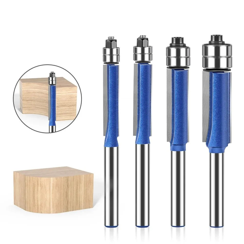 4-Piece Dual-Bearing Flush Trim Router Bit Set, 1/4-Inch Shank — view 7