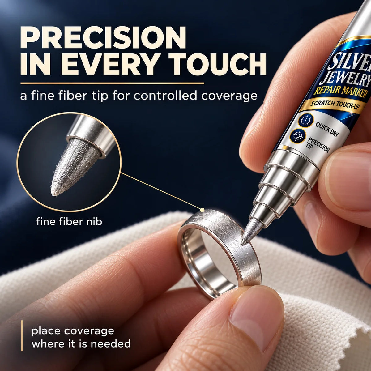 Silver-Tone Jewelry Touch-Up Pens for Small Cosmetic Marks, 2-Pack — view 2