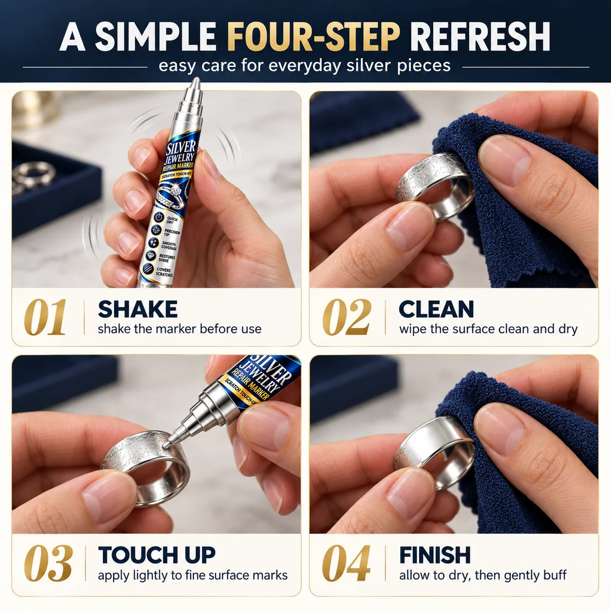 Silver-Tone Jewelry Touch-Up Pens for Small Cosmetic Marks, 2-Pack — view 6