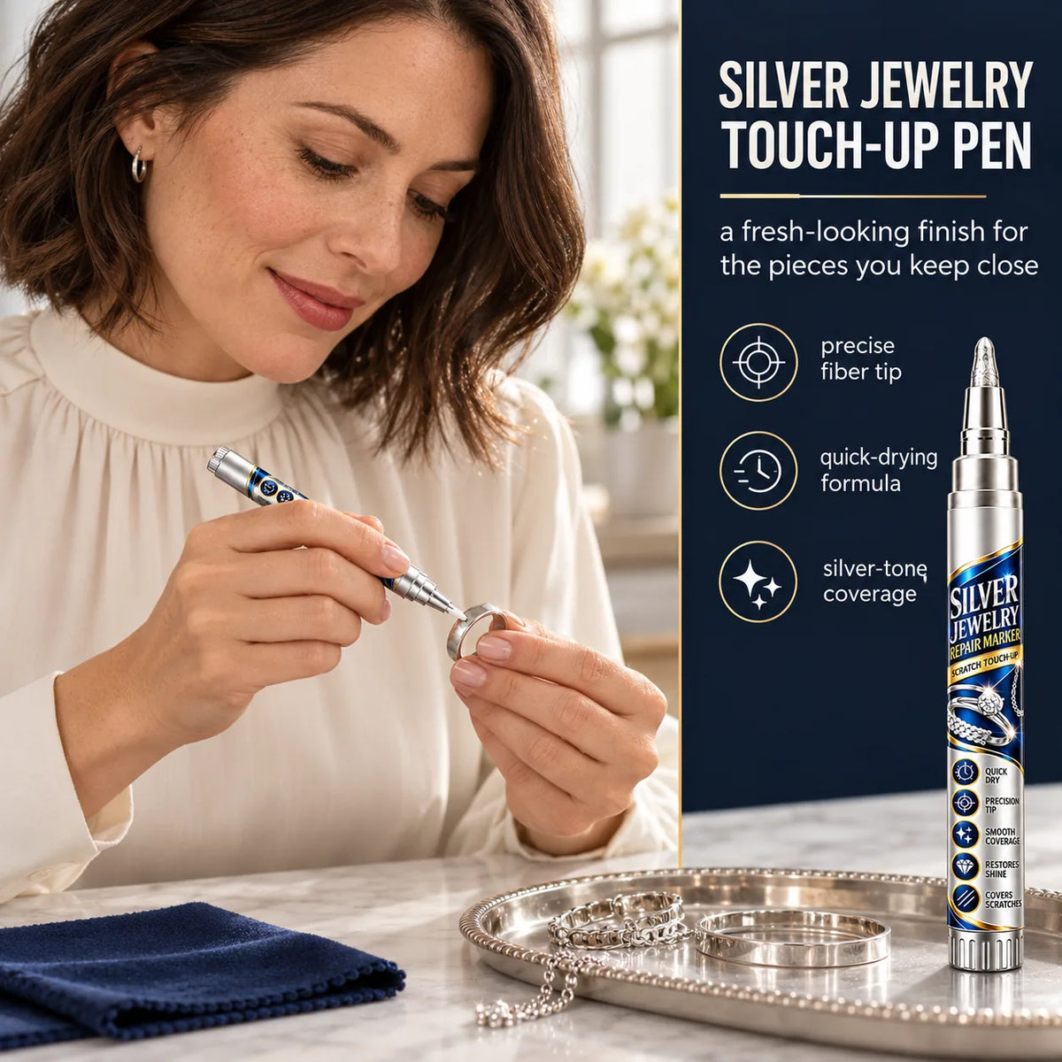 Silver-Tone Jewelry Touch-Up Pens for Small Cosmetic Marks, 2-Pack — view 7