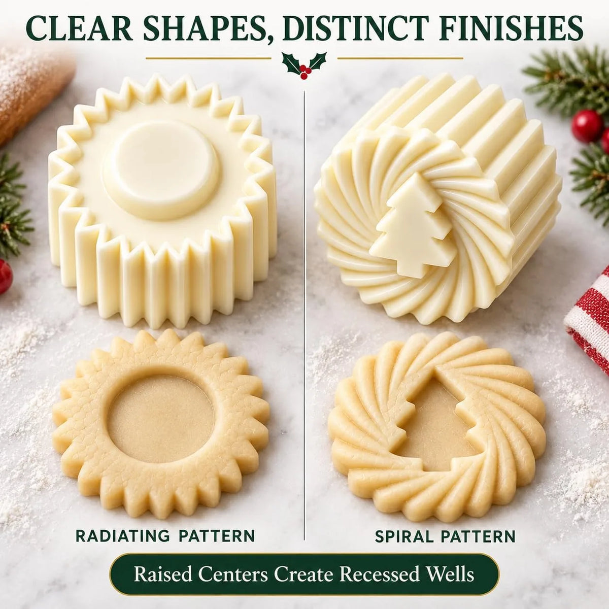 Double-Ended Christmas Tree Cookie Press Mold Set, 2-Pack — view 6