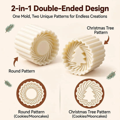 Double-Ended Christmas Tree Cookie Press Mold Set, 2-Pack — view 7