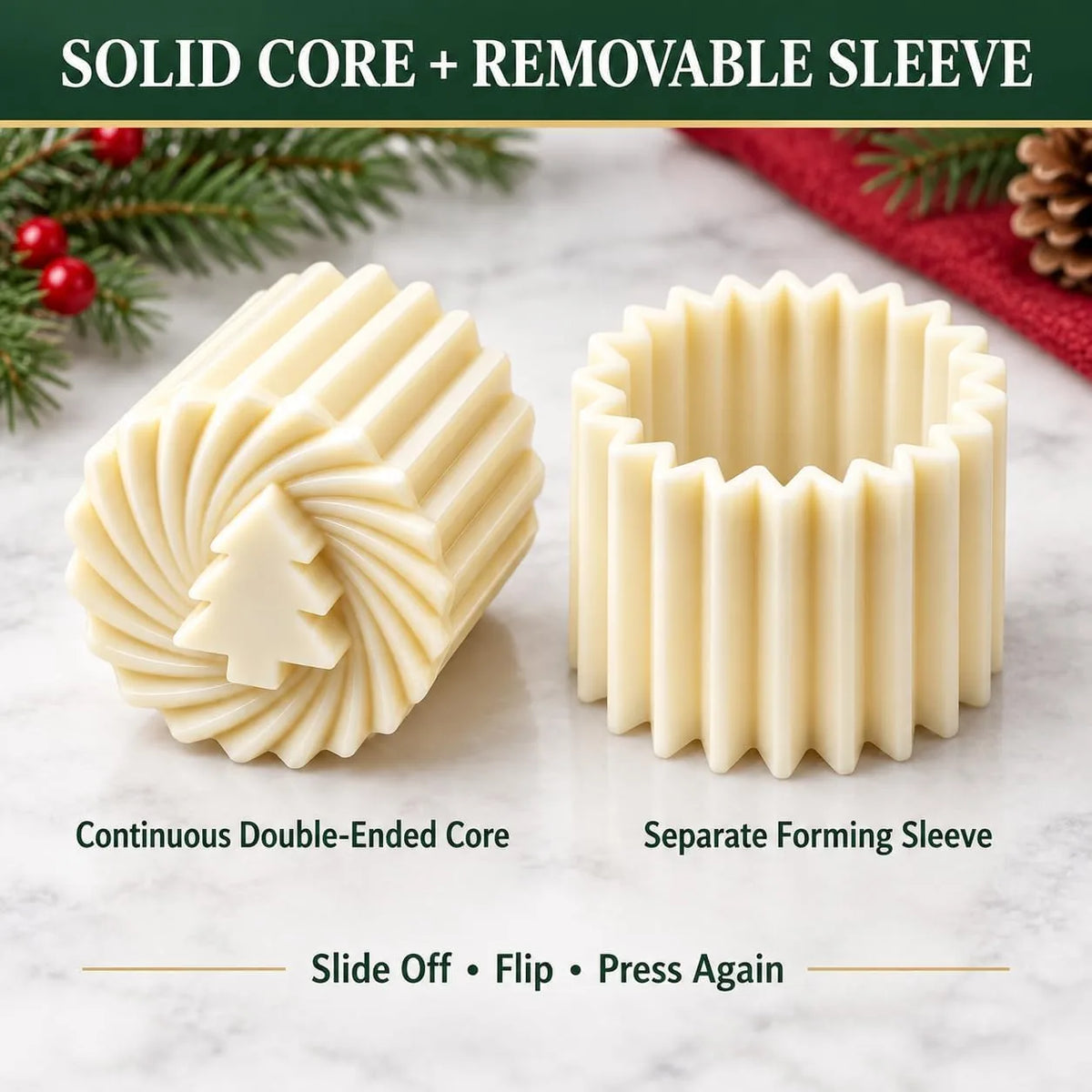 Double-Ended Christmas Tree Cookie Press Mold Set, 2-Pack — view 8